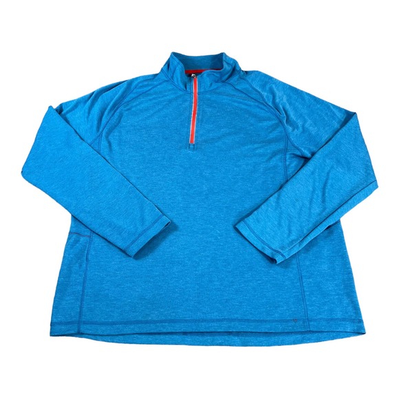 Tommy Bahama Pullover Mens Large Blue Long Sleeve 1/4 Zip Active Golf Sweater - Picture 1 of 12